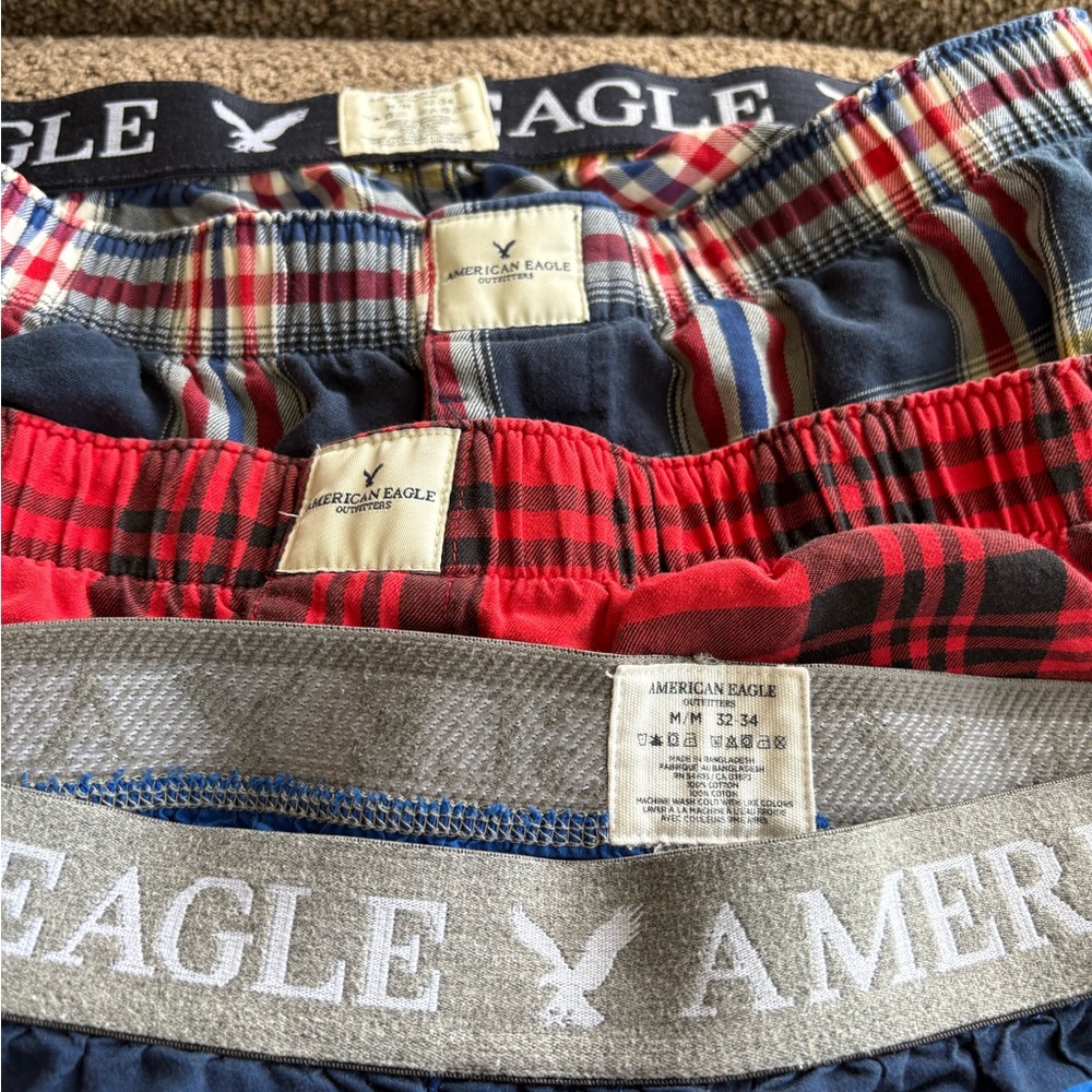 American Eagle Outfitters Red and Gray Boxers Soft Elastic Waistband